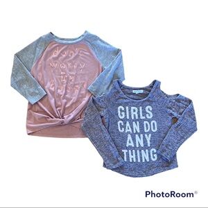 Lot 2 Girls Long Sleeve Shirts M